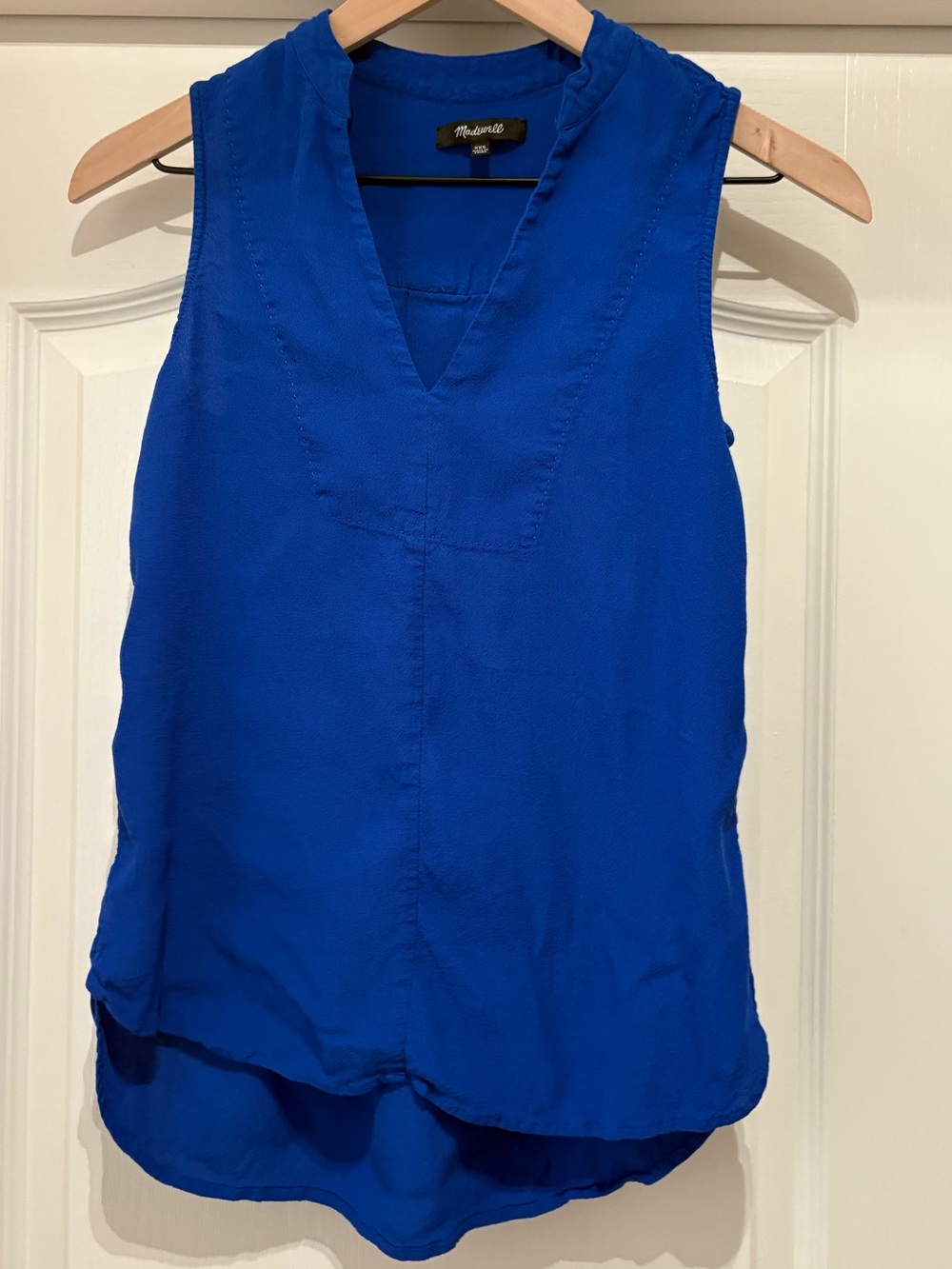 Women’s Madewell royal blue sleeveless popover blouse size XXS
